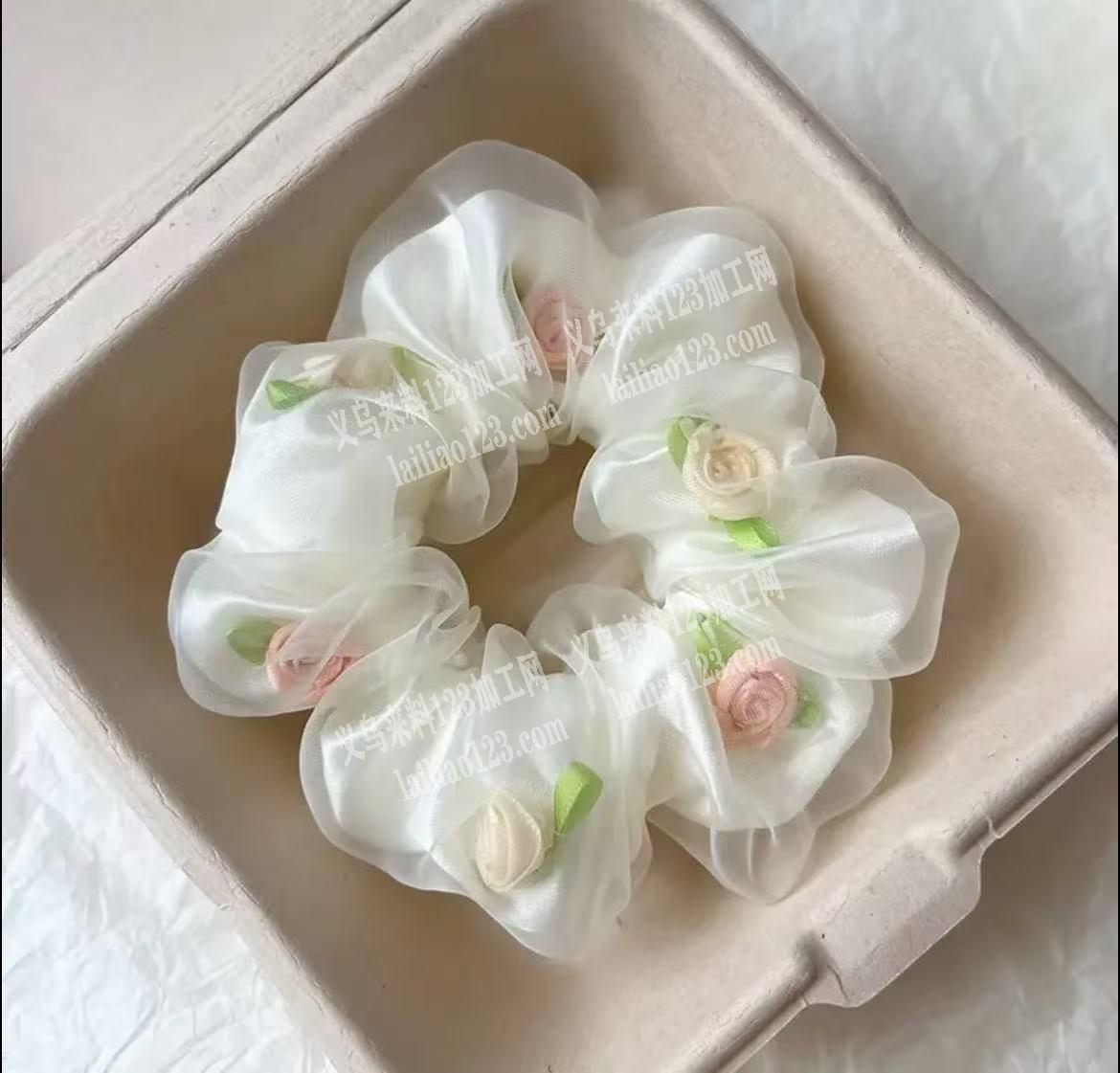 这2款网纱的布艺发圈，有订单，寻找专业做