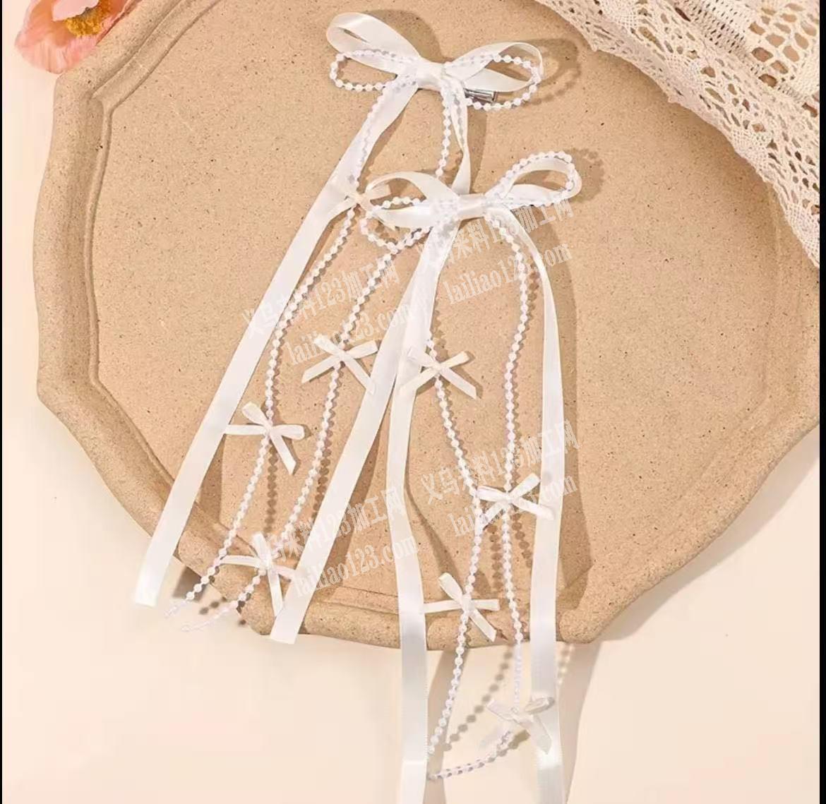 寻找如图织带蝴蝶结发夹，寻找成品厂家，有