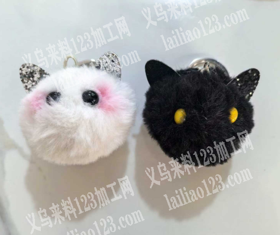 30000充棉的手缝毛绒猫头，如图，毛绒