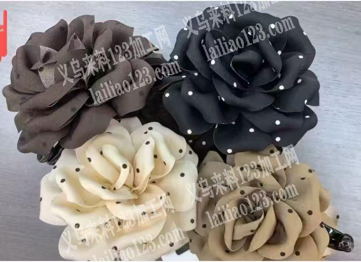 布艺花朵抓夹成品订单，能包工包料做的联系