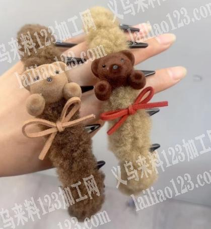 毛绒发夹成品，谁家有现货啊，如图，寻找厂