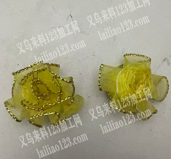 网纱布手卷花的手工活外发，如图，寻找会做