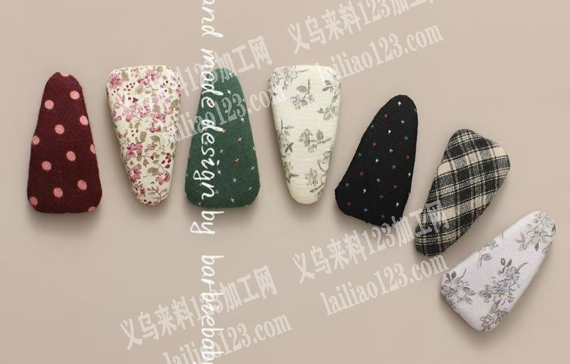 爆款掰掰夹外发加工，如图，寻找包布发夹的