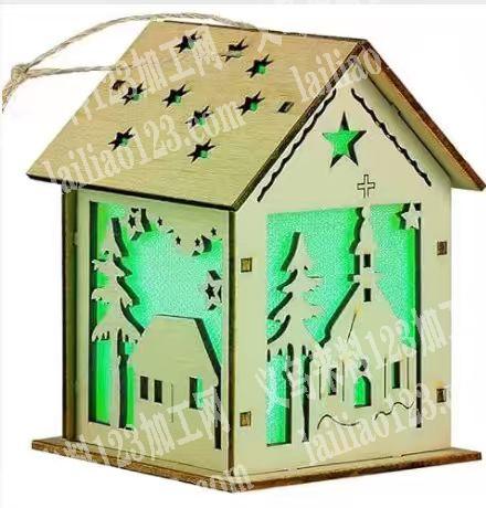圣诞小房子订单，，如图，木头房子工艺品订