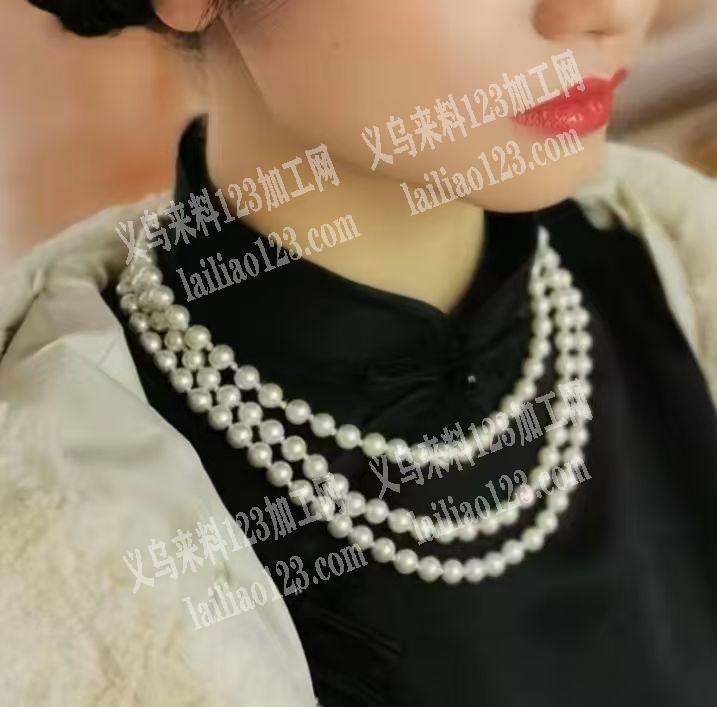 串珠打结的珍珠项链成品订单，寻找成品，要