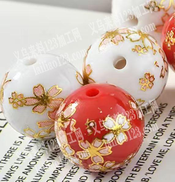 珠子上面印花【看图】，谁家专业的，如图，