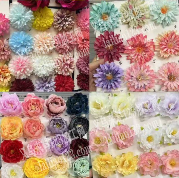 大量仿真花手工活外发，如图，仿真花头组装