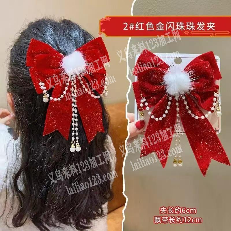 大量如图，儿童布艺蝴蝶结发饰成品订单，寻