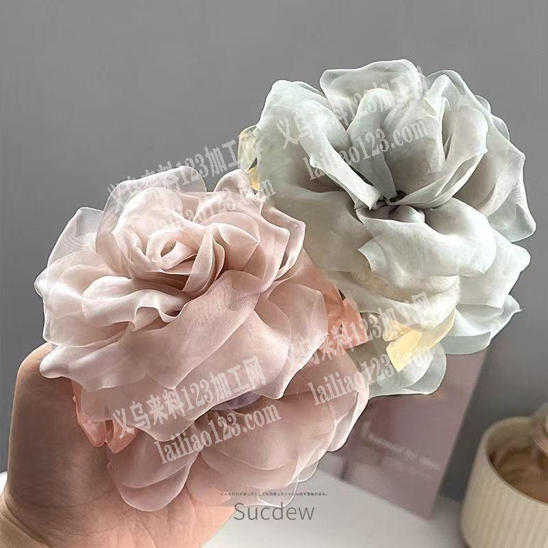 云雾玫瑰花朵发夹抓夹订单，如图，成品订单