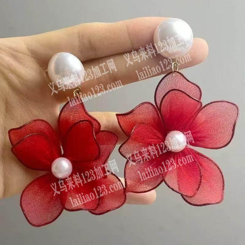 网布网纱的丝袜花朵花头成品订单，如图，寻