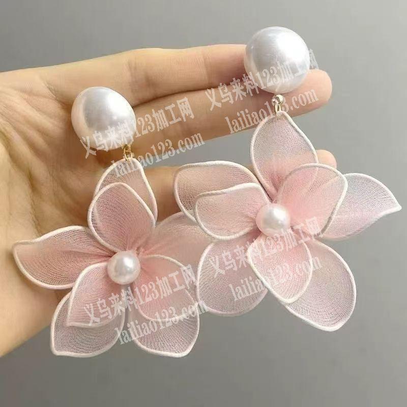 网布网纱的丝袜花朵花头成品订单，如图，寻