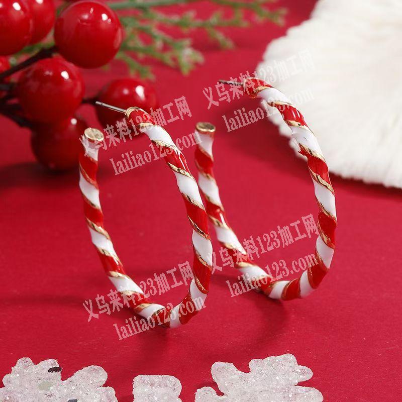 圣诞耳环订单，如图，圆圈耳环。，寻找胚子