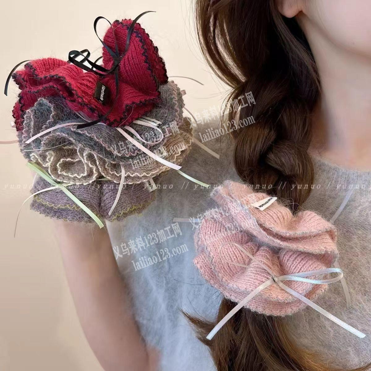 毛线钩针编织针织类的发圈订单外发加工，如