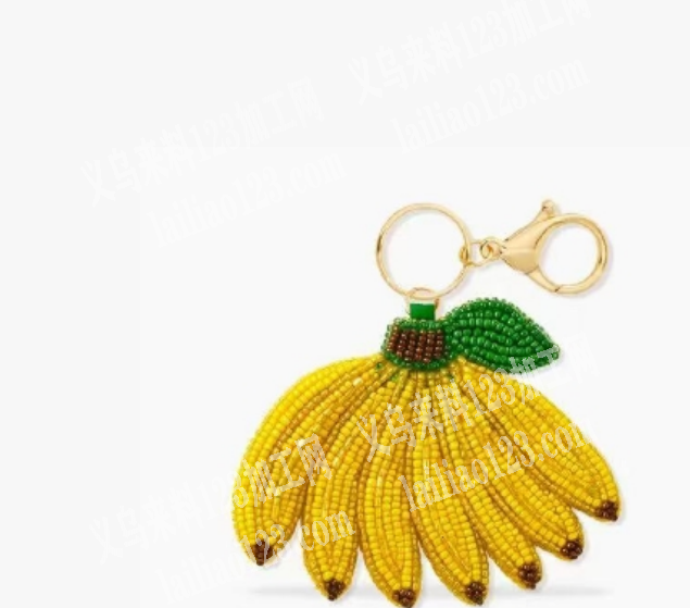 穿米珠编织手缝香蕉成品订单，如图，公司订