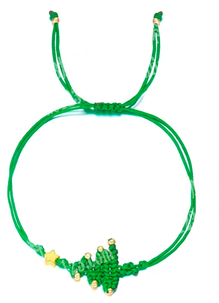 圣诞树编织打结的手链手工活外发，。寻找会