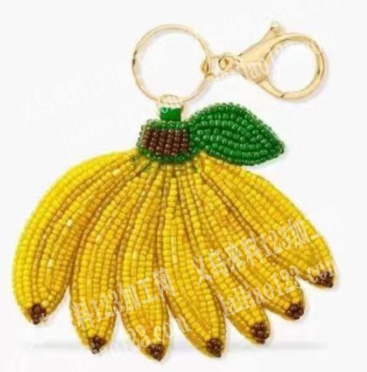 手工成品订单，如图，手工编织米珠饰品钥匙