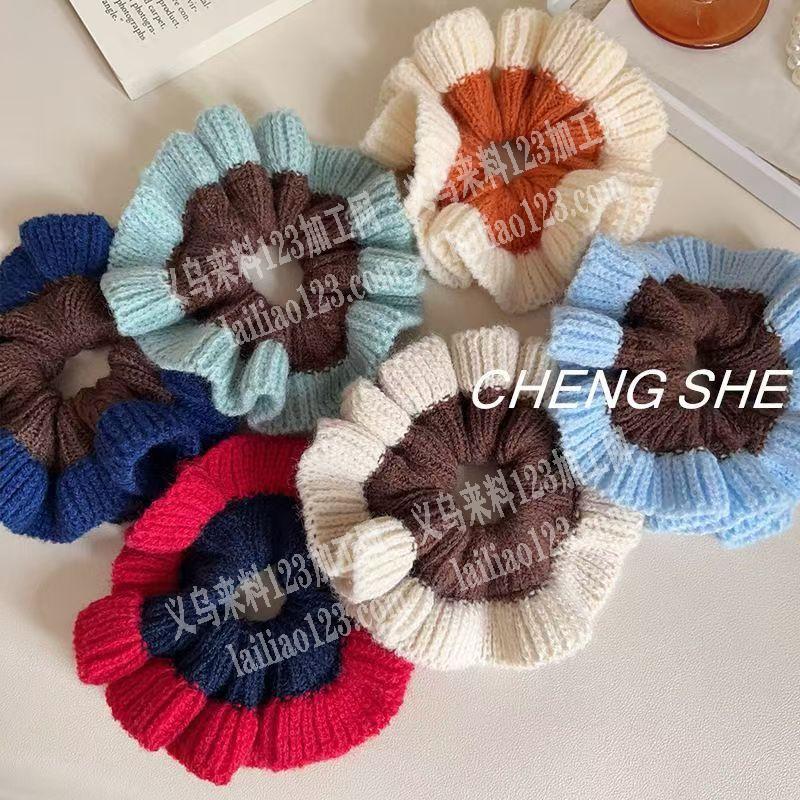 毛线钩针编织的毛线发圈订单，如图，寻找会