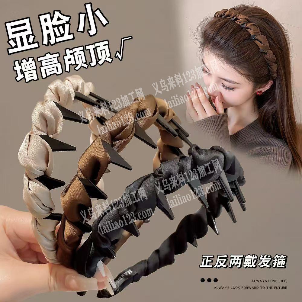 布卷发箍缠绕布条的发箍成品订单。如图。寻