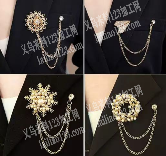 胸针镶嵌彩钻镶锆石的饰品订单，要求工厂有