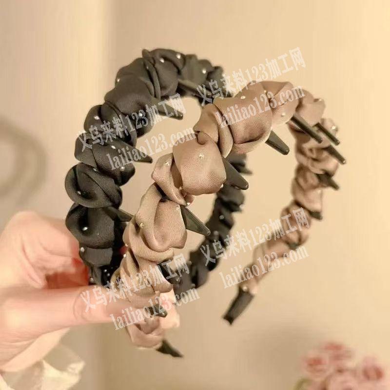 布艺绕布条的手工发箍成品订单，如图寻找工