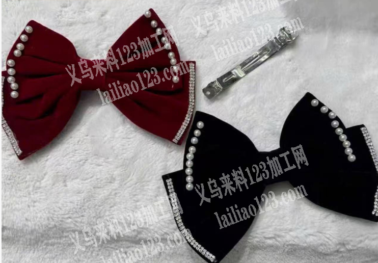 珍珠蝴蝶结订单发夹订单，如图，寻找成品工