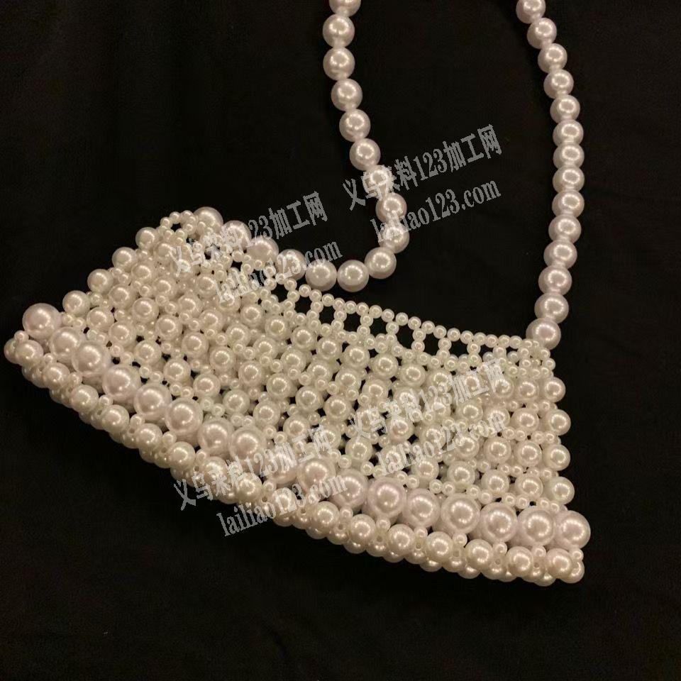 穿珠子编织包包，哪家专业做的，珍珠包包订