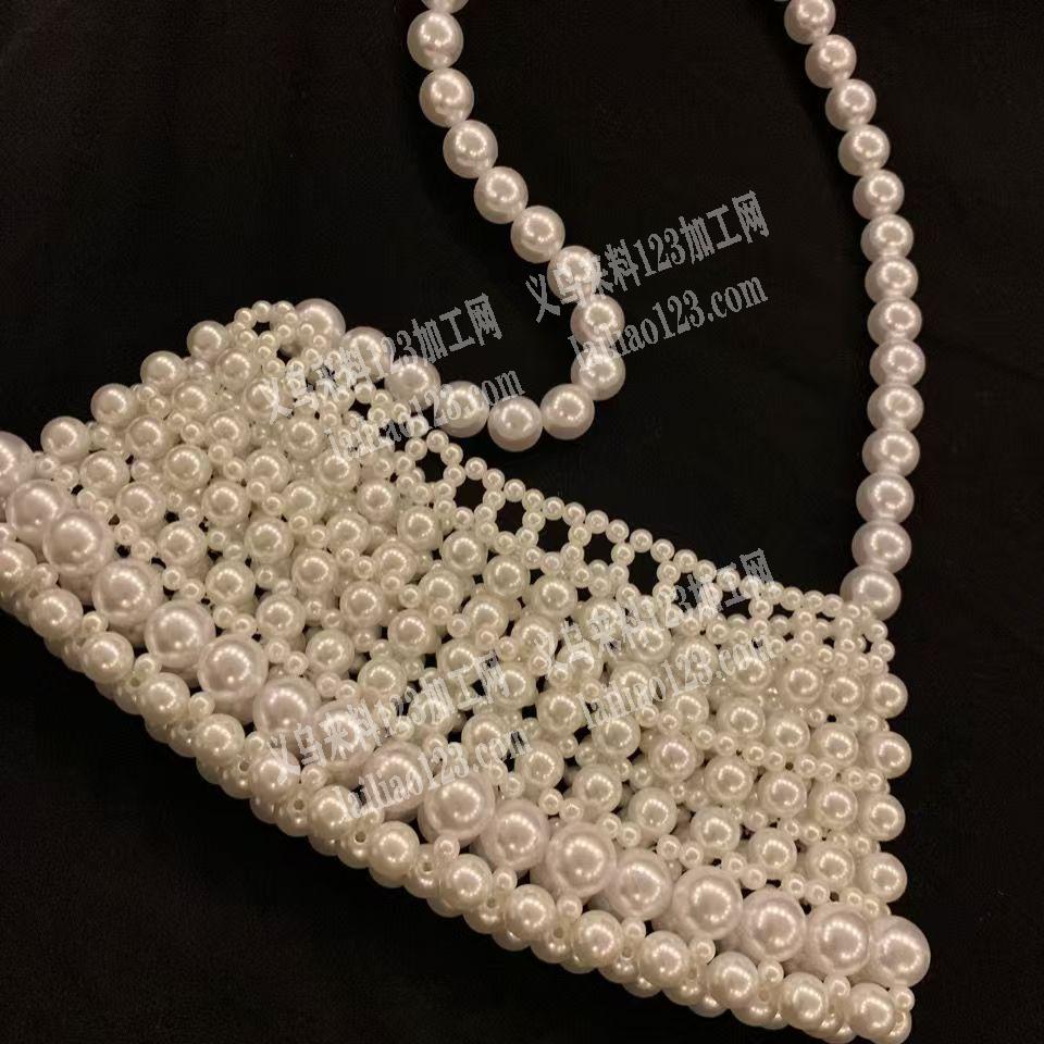 穿珠子编织包包，哪家专业做的，珍珠包包订