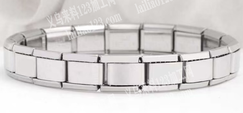 不锈钢模块手链背面腐蚀字母logo外发加