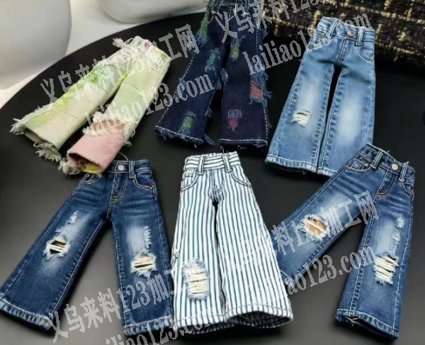 公仔牛仔裤订单，。如图。寻找专业做牛仔裤