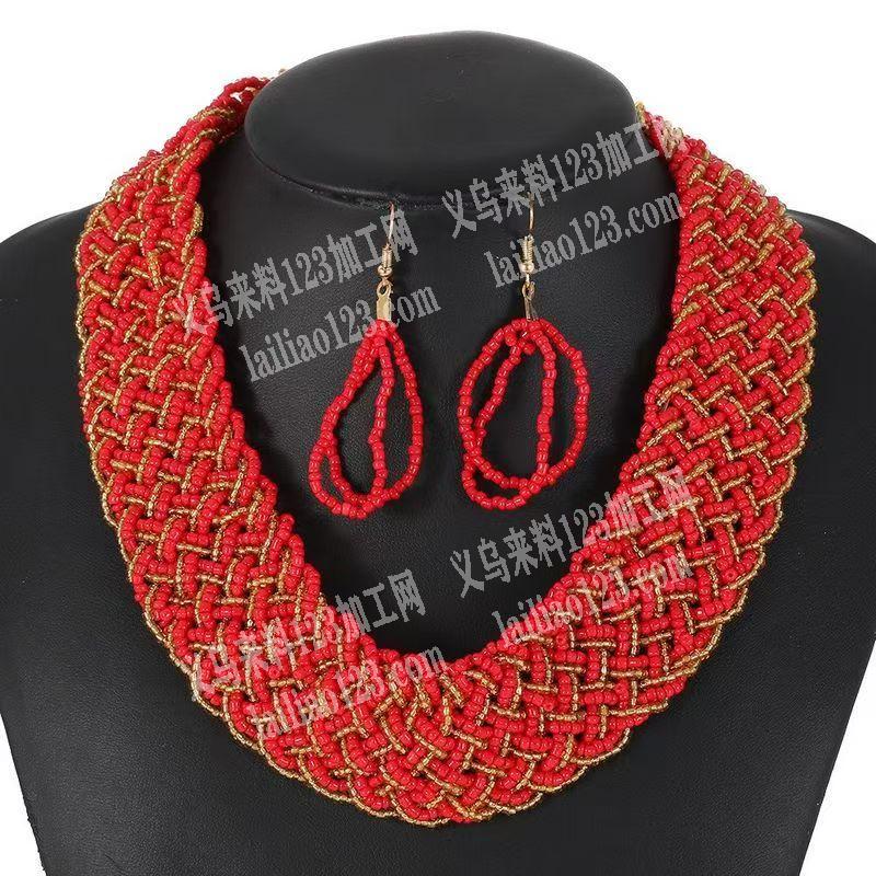 《可发外地做，长期有货》复杂穿米珠编织项