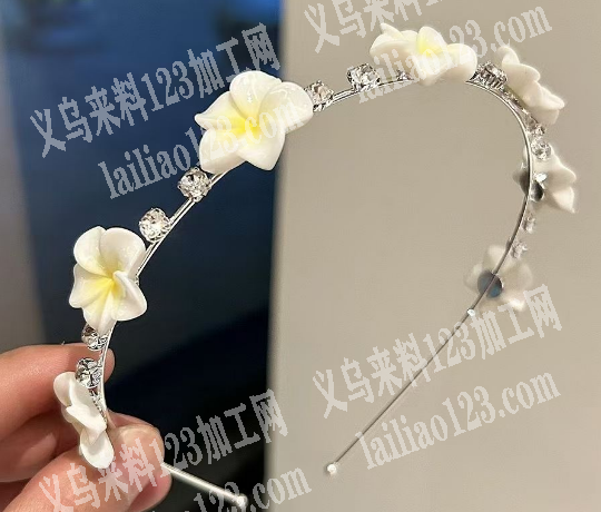 鸡蛋花发箍成品订单，如图，寻找专业做这个