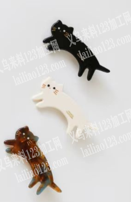 小猫醋酸发夹成品订单，如图，寻找会做的工