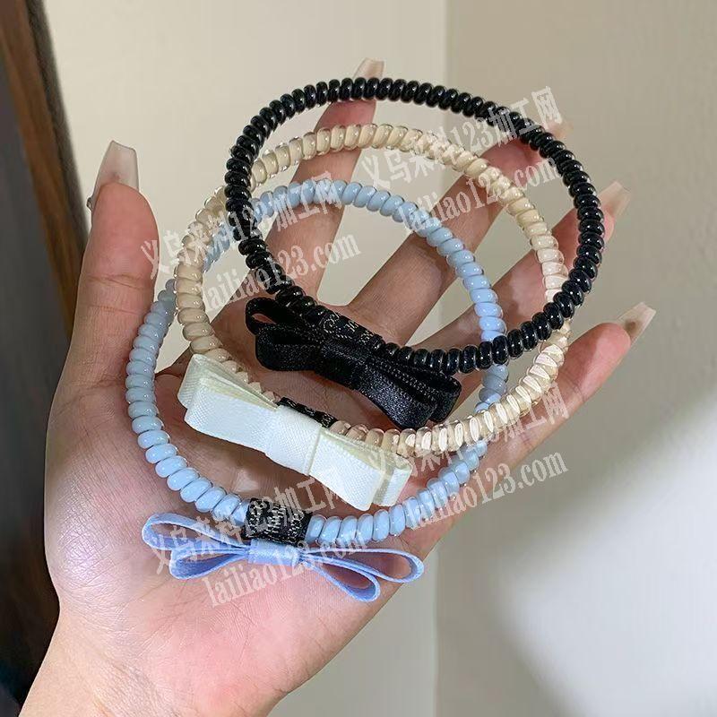 大量电话线圈项链圈发圈订单，如图，发箍线