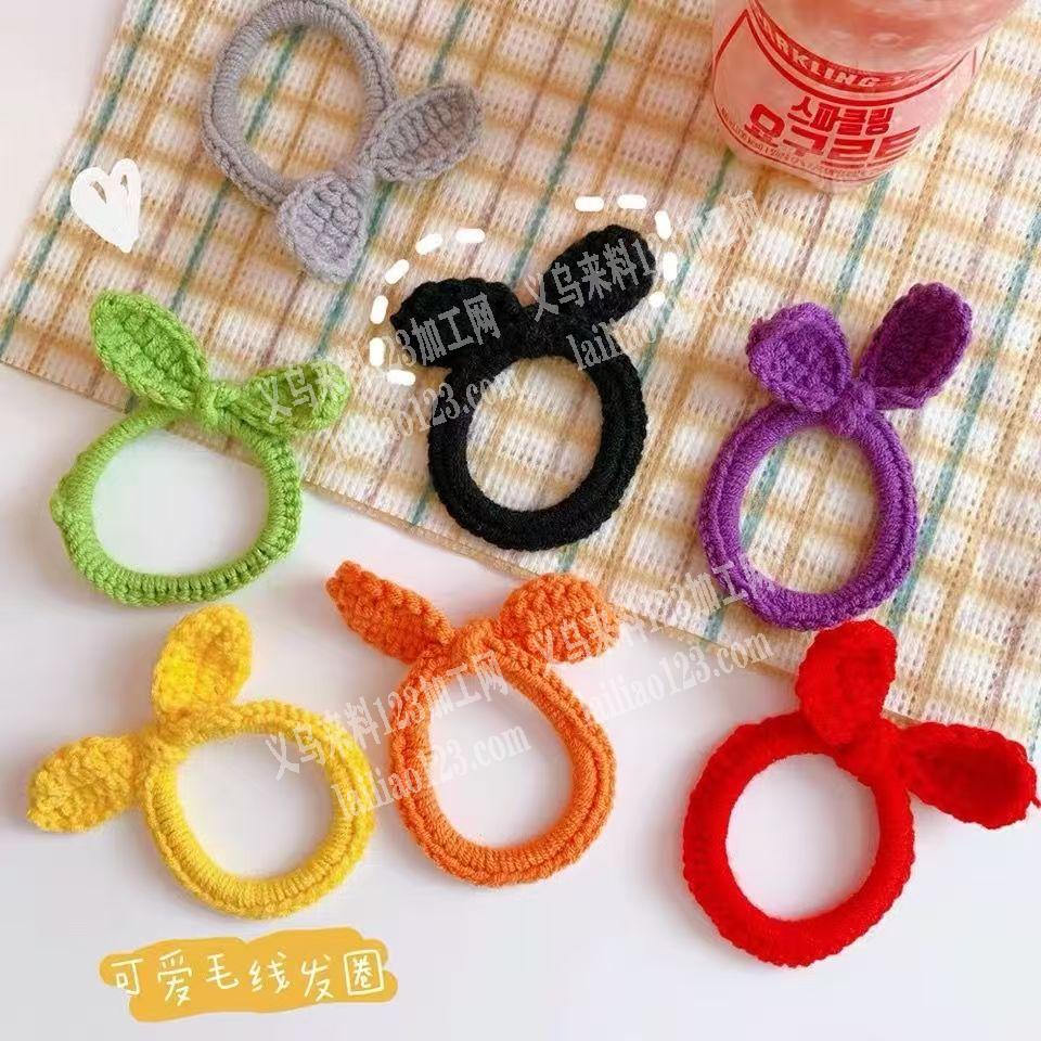 大量编织钩针发圈手工活，纯加工或者包工包