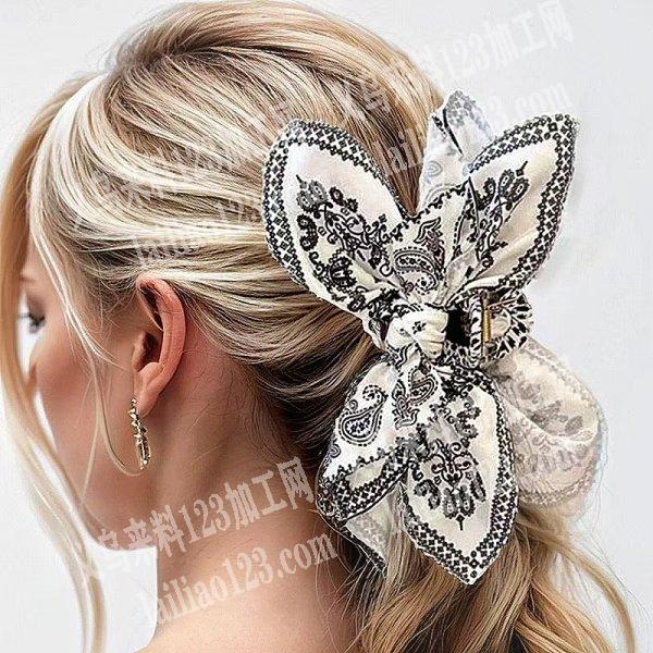 老板委托寻找：布艺蝴蝶结抓夹成品订单，公