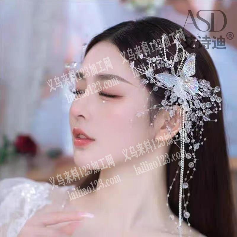 大量珍珠串的头饰订单，如图，定位珍珠的款