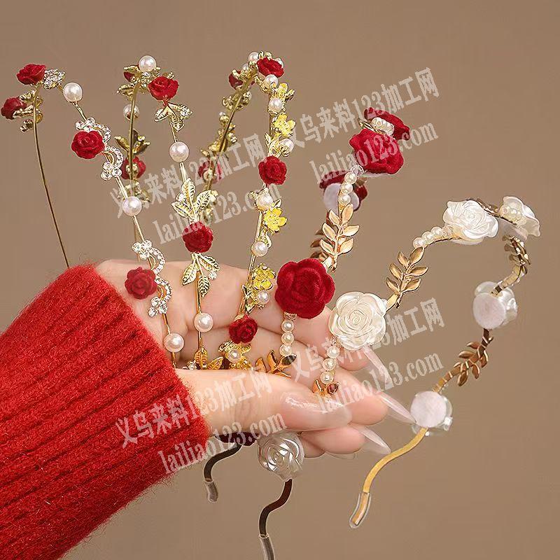 玫瑰花发箍订单，如图，珍珠发箍成品订单，