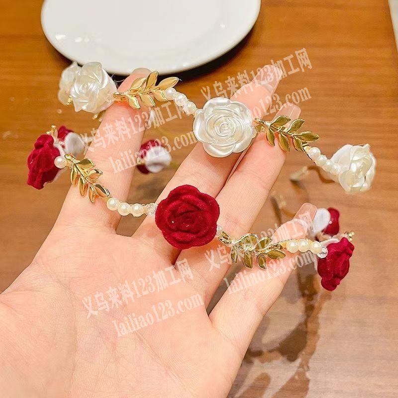 玫瑰花发箍订单，如图，珍珠发箍成品订单，
