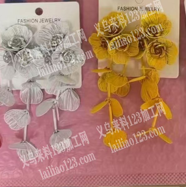 如图花朵手工耳环成品订单。寻找成品工厂，