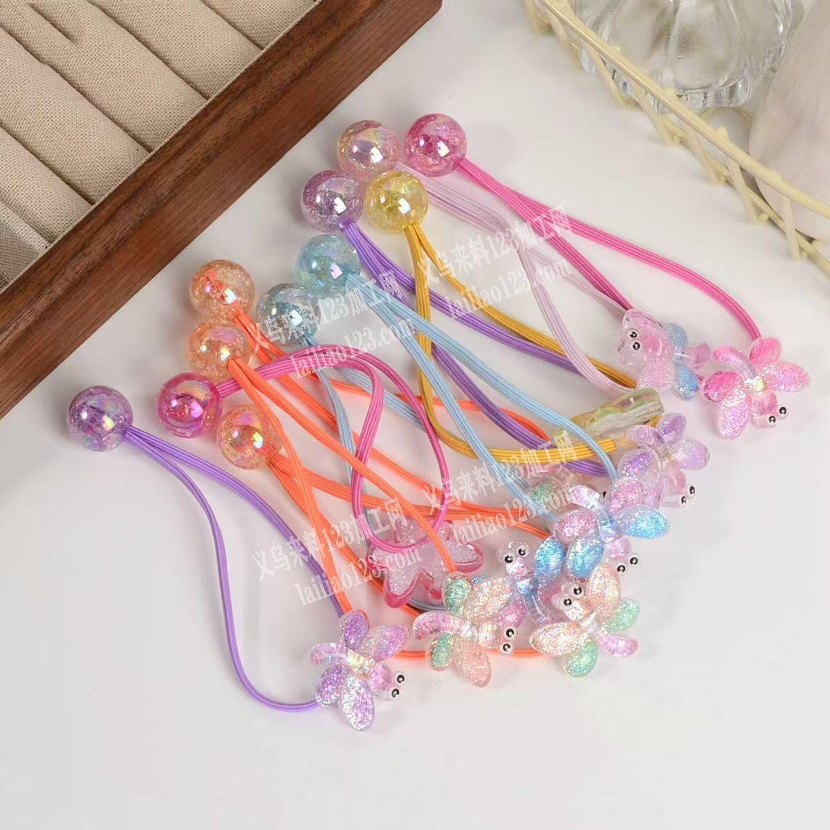 大量，串珠打结的手工活外发，这个发圈皮筋