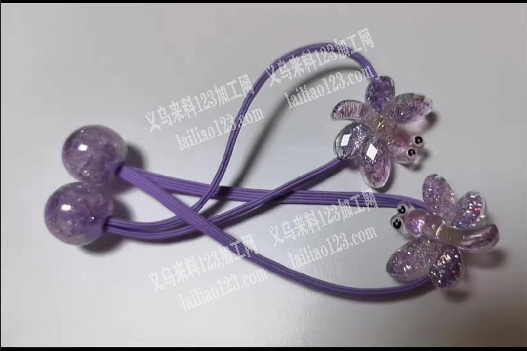 大量，串珠打结的手工活外发，这个发圈皮筋