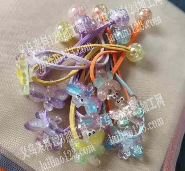 大量，串珠打结的手工活外发，这个发圈皮筋