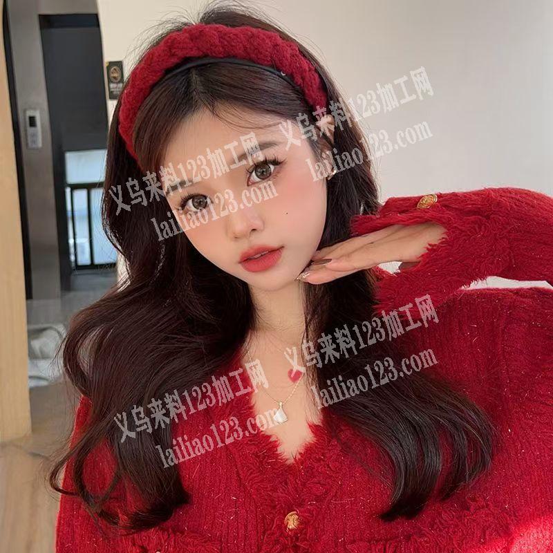 大量贺年大红发箍订单，成品半成品都可以【