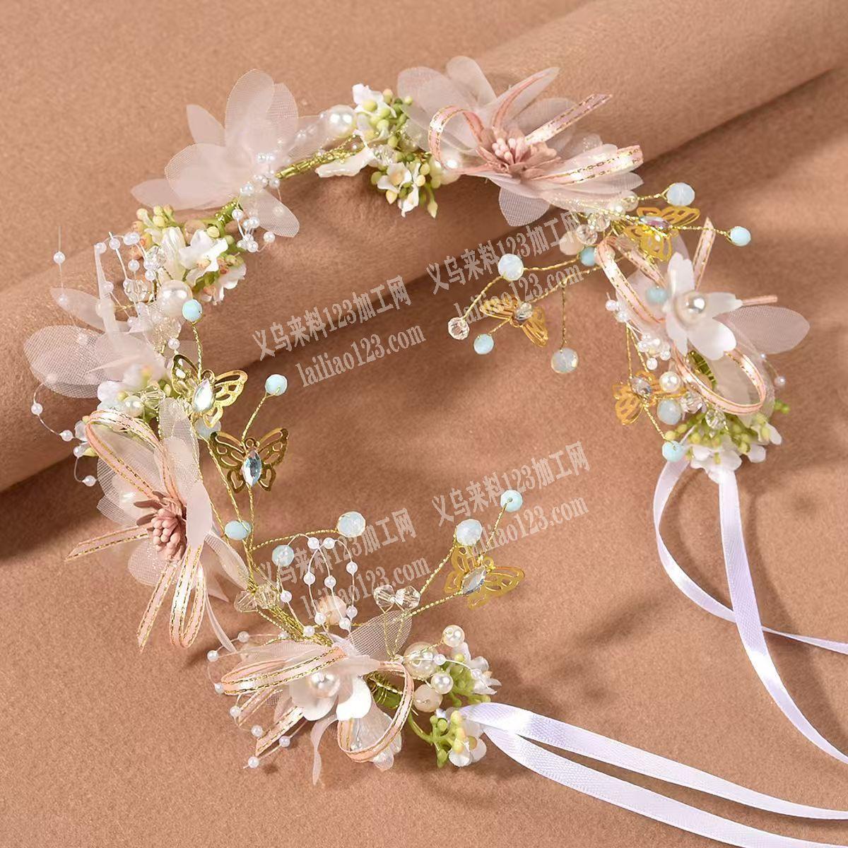 如图，复杂的布艺手工头花头箍外发加工，寻