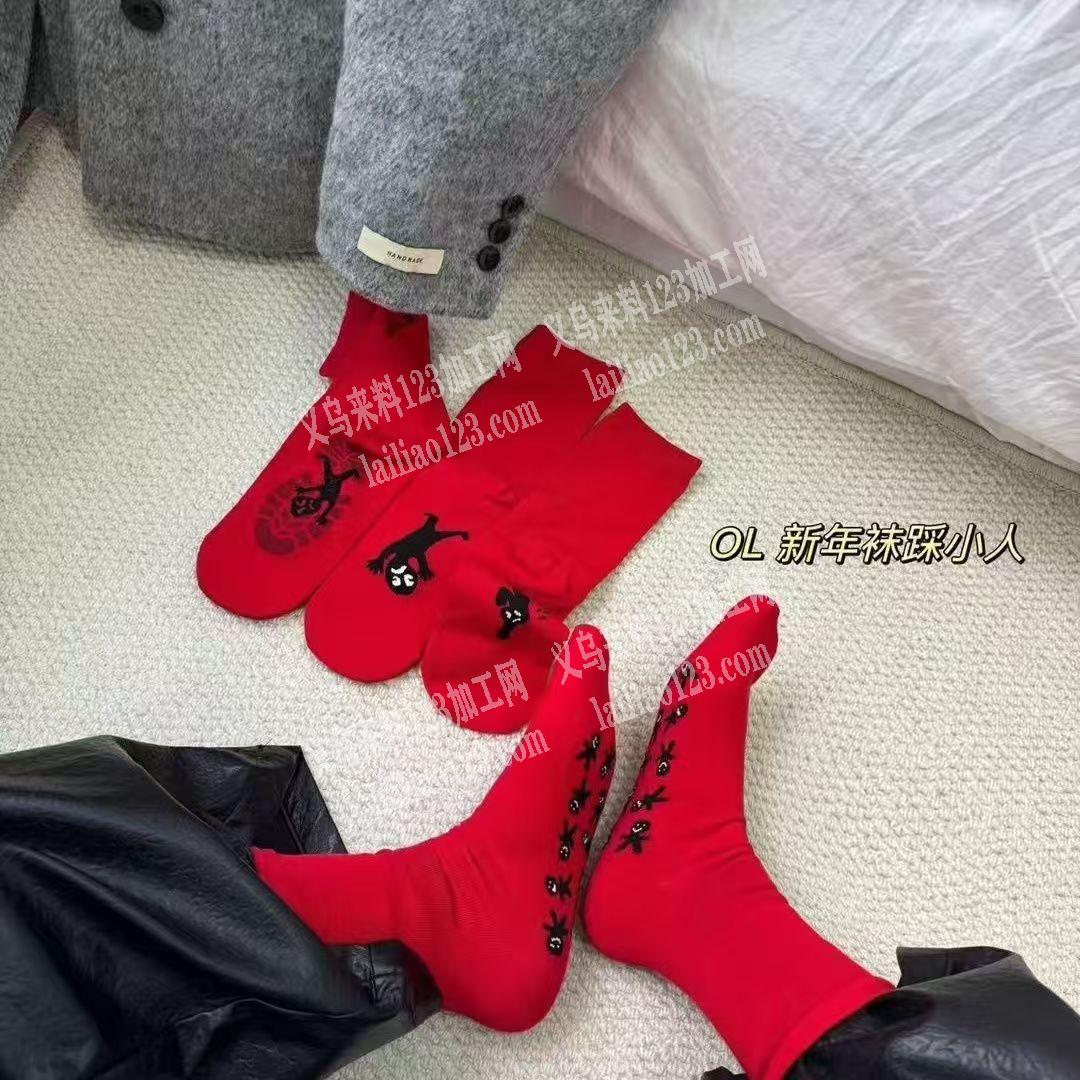 贺年红袜订单，如图，寻找源头厂家，请联系