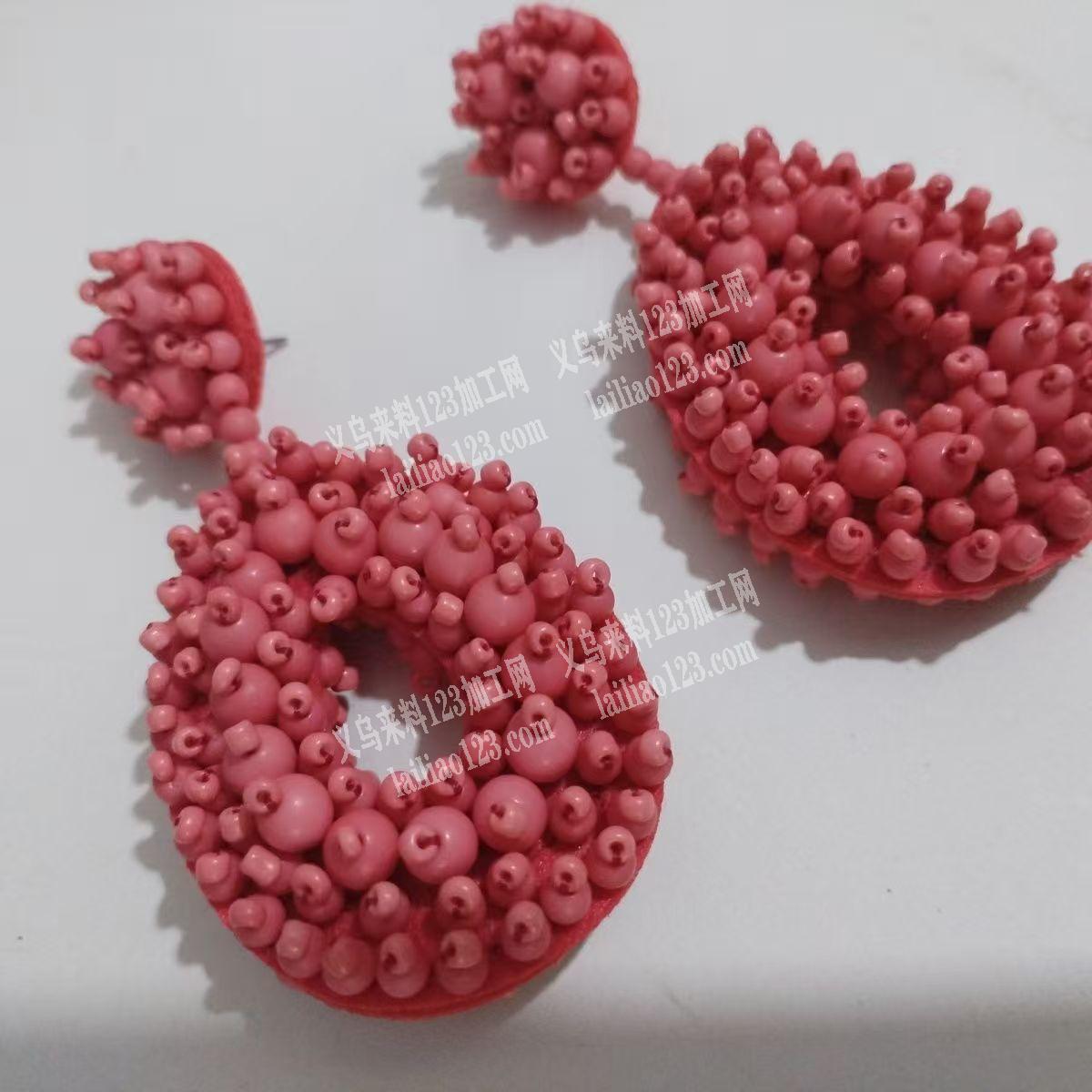 手工串珠手缝耳环订单，如图，成品订单，寻