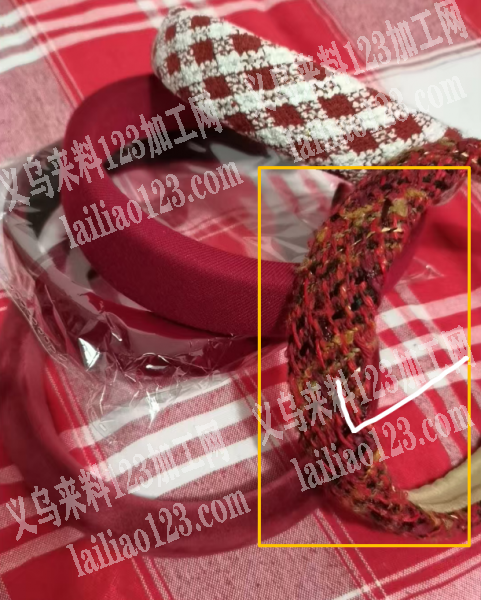 如图，寻找发箍的成品工厂，如图布料的发箍