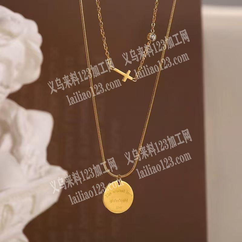 公司有，项链成品订单，如图，十字架和圆片