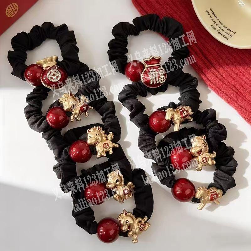 马年布艺发圈，布艺小肠圈发圈订单，成品订