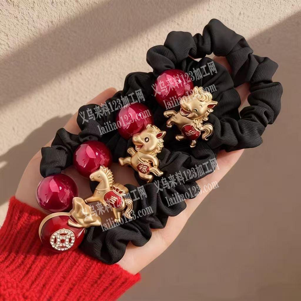 马年布艺发圈，布艺小肠圈发圈订单，成品订